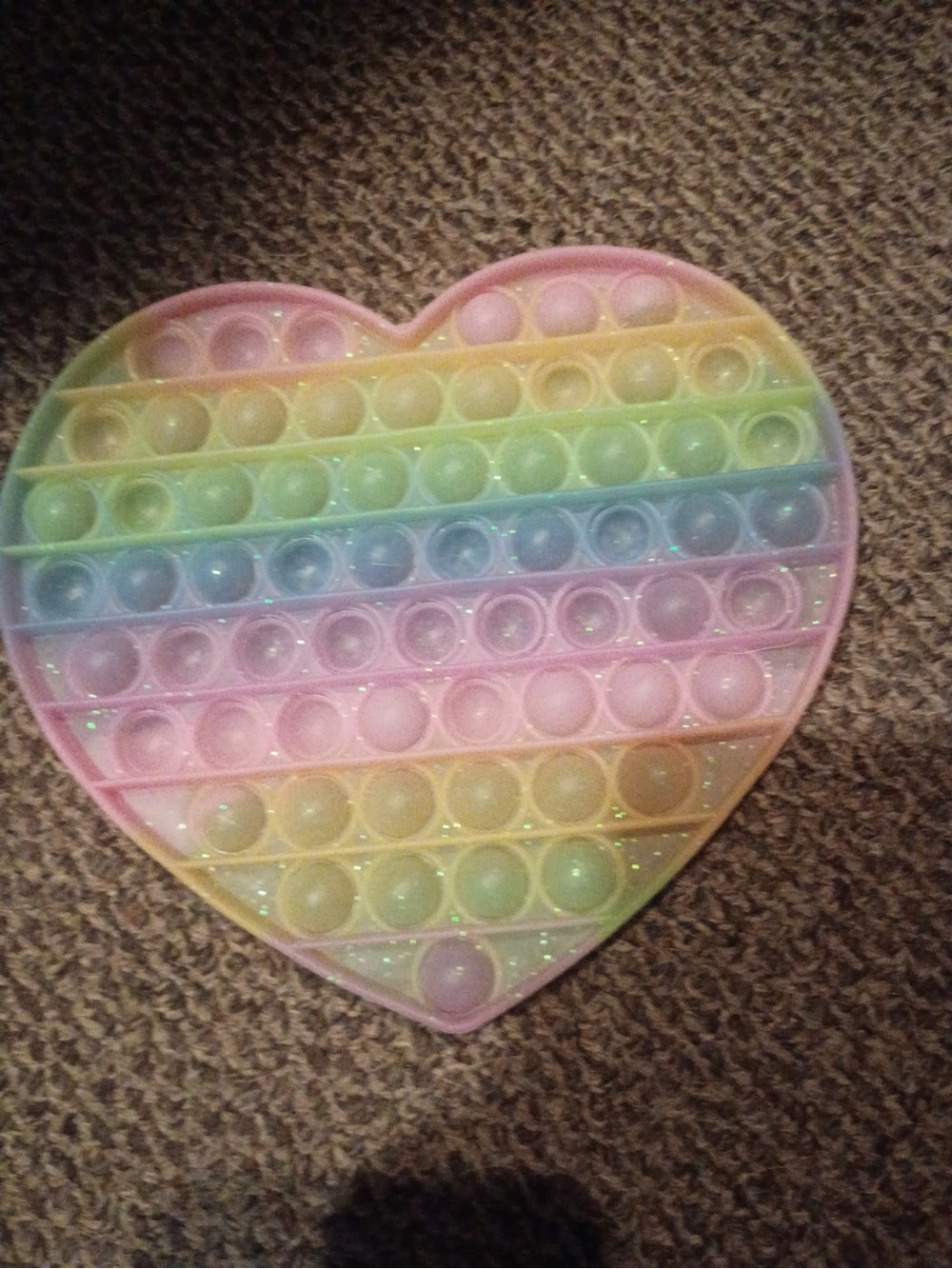 Heart-Shaped Rainbow Pop It Fidget Toy - Pastel